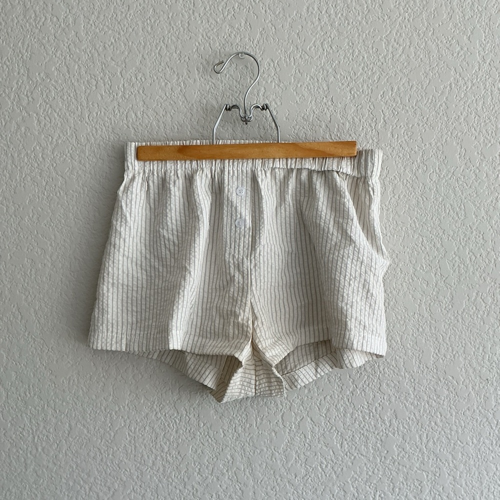 SHEIN Cream Striped Women Shorts